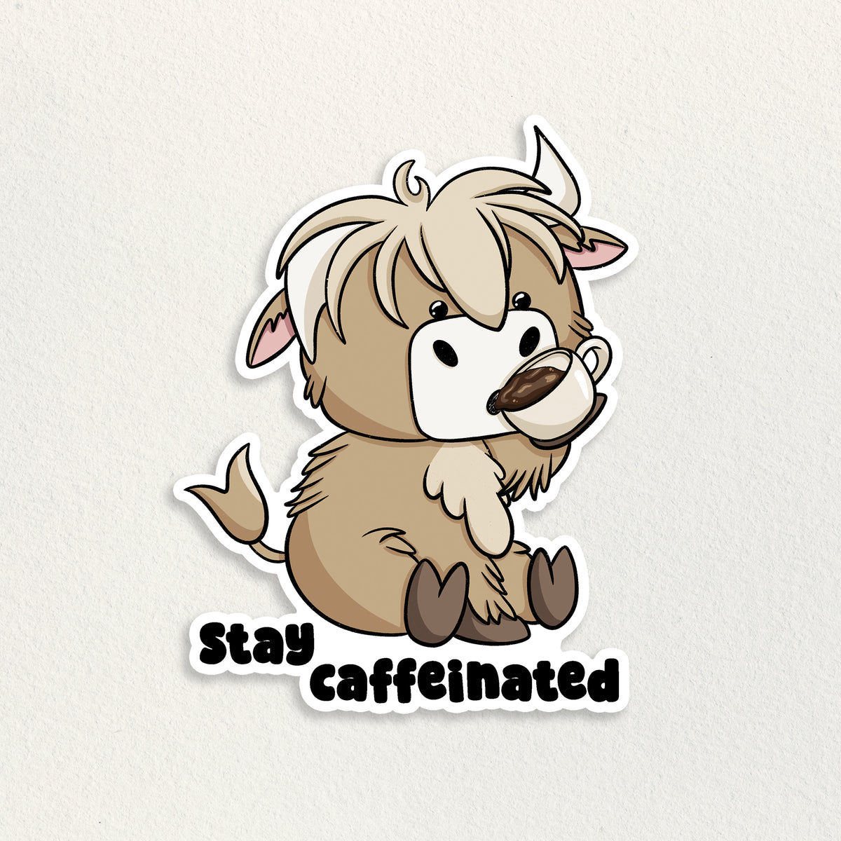 Stay Caffeinated Cowffee Sticker