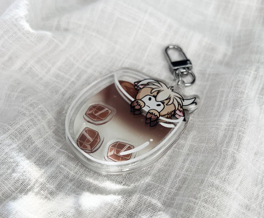Cowffee Loves Coffee Shaker Acrylic Keychain