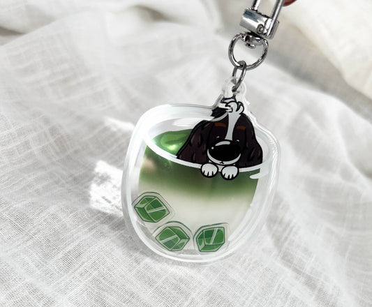 Robin Loves Matcha Shaker Acrylic Keychain
