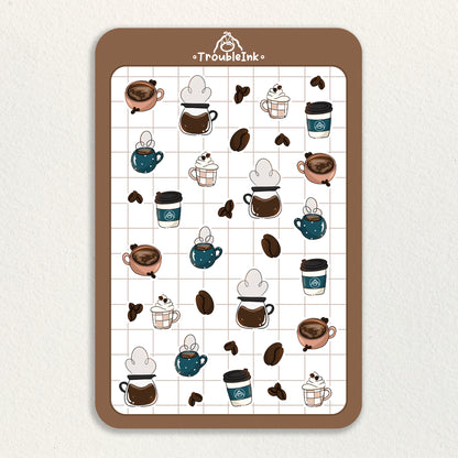 Coffee Stand Flakes Sticker Sheet