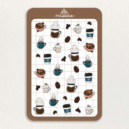 Coffee Stand Flakes Sticker Sheet