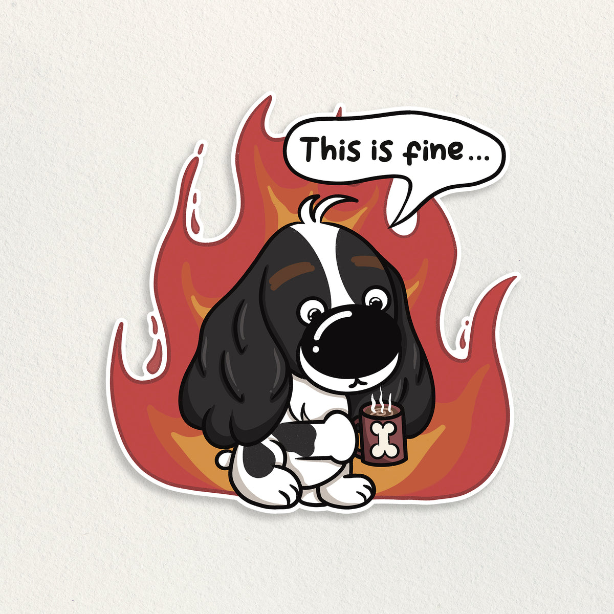 "This is fine..." Robin Sticker