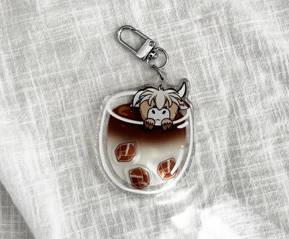 Cowffee Loves Coffee Shaker Acrylic Keychain